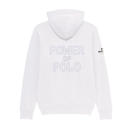 Power of Polo White Zip Hoodie